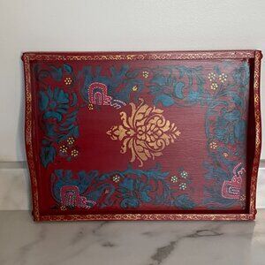 One Hand painted Wooden Tray ,some have both paint and decoupage